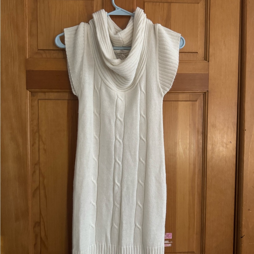 Women's White Cable Knit Sweater Dress